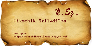 Mikschik Szilvána névjegykártya